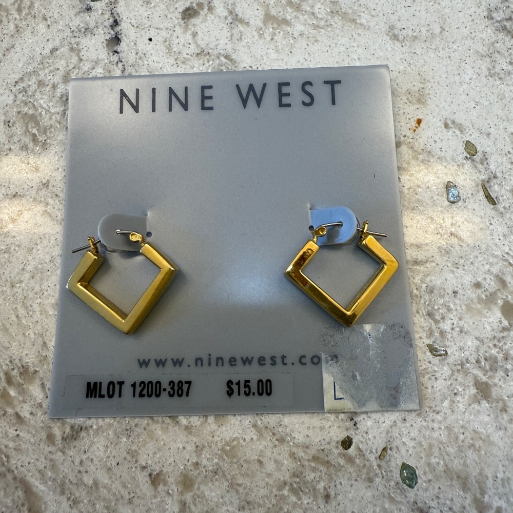 Nine West‎ Square hoops gold plated - Picture 2 of 3